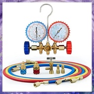 R410a 3Way AC Diagnostic Manifold Gauge Complete Set for R134A R410A R22 with Hose Adapters Quick Co