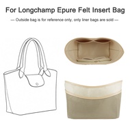 Felt & Mesh Material Liner Bag For Longchamp Epure With Zipper & Card Pockets Shape Keeper