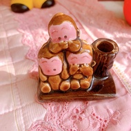 Statue of 3 cute Japanese monkeys