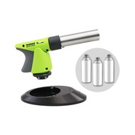 【Iwatani岩谷】二段式附座瓦斯料理噴槍-綠色-搭贈3入瓦斯罐