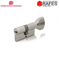 Door Cylinder Lock Door Cylinder Lock-Knob Swivel 8 cm Silver Brass RAFES SL 6564