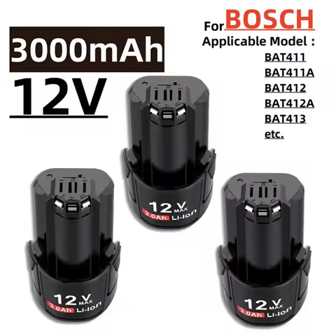 Roza cinnie-Li-ion Rechargeable Battery for Bosch, Battery Charger, 12V, 10.8V, 4000Ah, BAT411, BAT4