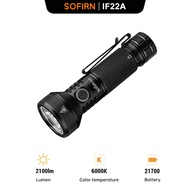 Sofirn IF22A 21700 USB C 3A Rechargeable Powerful LED Flashlight SFT40 2100lm 680M Throw Reverse Cha