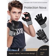 Children Boxing Half Finger Gloves MMA Training Sanda Boxing Gloves Fighting Boys Girls Punching Bag