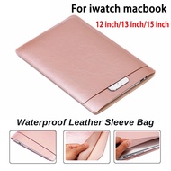 Double-deck Protective Bag Cover For Apple MacBook Pro/Air Waterproof Leather Laptop Sleeve Case 12 inch 13 inch 15 inch