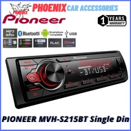 📢 ★PIONEER ★ Original MVH-S215BT SINGLE DIN PLAYER USB AUX FM EXTRA BASS Car Play Stereo MP3 Audio S