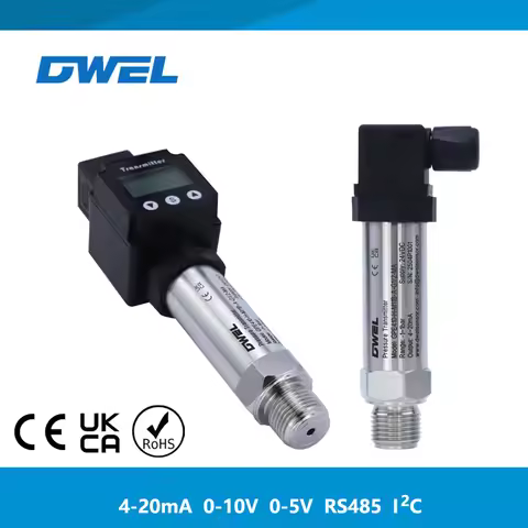 DWEL GPE410 Hydraulic Liquid RS485 4-20mA I2C 0-10V Water Gas Vacuum Open-through Pressure Transmitt