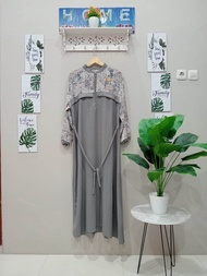 GAMIS CRINKLE KOMBINASI MOTIF BUNGA /gamis kondang/gamis crinkle/gamis jumbo