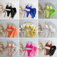 Super cute basic thong Bikini with colorful scarf bikini bikini set