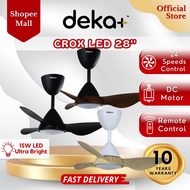 DEKA+ CROX 28'' 3 Blades 24 Speeds with Remote Control DC Motor 3 Colour LED Ceiling Fan MB/WH/WN/PW