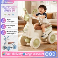 Balance bike for kids motorcycle boy&girl 4 wheels electric scooter for kids toy with LED and music
