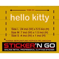 STICKER CUSTOM HELLO KITTY FONT