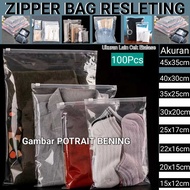 Clear Portrait Landscape Zipper bag Size 15x12 20x15 22x16 25x17 30x20 35x25 40x30 45x35 100Pcs