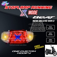 Stoplamp Running New Beat Deluxe Street Gen 2 X Mode Lampu Rem LED Motor Variasi One Custom Modify