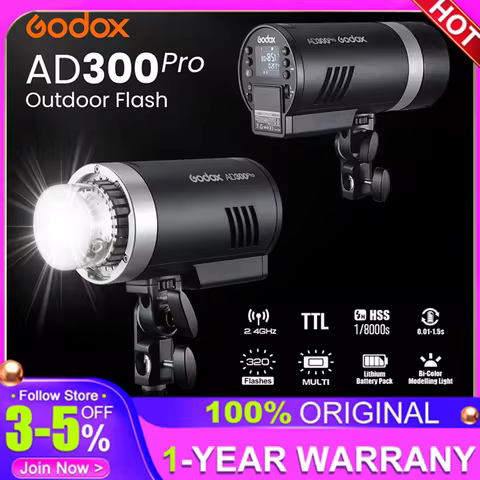 Godox AD300Pro AD300 Pro Outdoor Flash Strobe Light, 300Ws TTL HSS 1/8000s Studio Flash Monolight 12