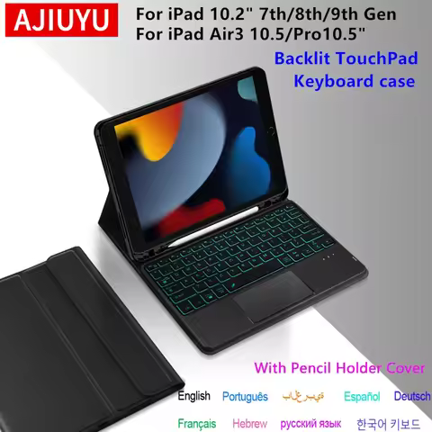 Keyboard Case for iPad 9th Gen 10.2 inch A2602 A2603 A2604 Tablet Stand Cover for ipad 10.2 9th/8th/