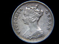 香港維多利亞銀幣-1901年香港一毫銀幣(英女皇維多利亞歌德肖像, 好品)