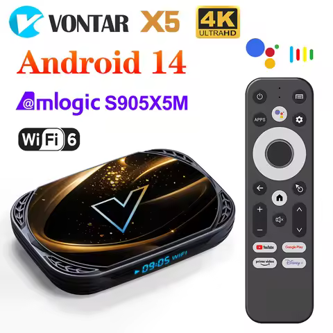 VONTAR X5 TV Box Android 14 Amlogic S905X5M(S905A) 4GB 128GB 32GB 64GB 1000M LAN Wifi6 4K AV1 Media