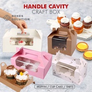 READY STOCK IN IPOH Cupcake Muffin Desert Cake Box Craft Box Kotak Kek Transparent Window Baking / H