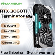 MAXSUN การ์ดจอ RTX 3060Ti เทอร์มิเนเตอร์8G GDDR6 GPU คอมพิวเตอร์256Bit DP * การ์ดวิดีโอเกม8Nm 3 8Pin