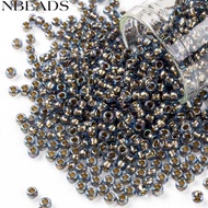 10gs Round Seed Beads Japanese Seed Beads (997) Gilt Lined AB Light 8/0 3mm Hole: 1mm about 222pcs/1