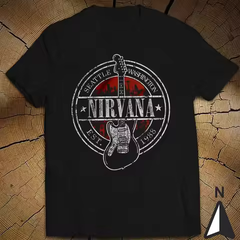 Music Beat Rhythm T-Shirt Logo Guitar Seattle Washington Est. 1988 Nirvana