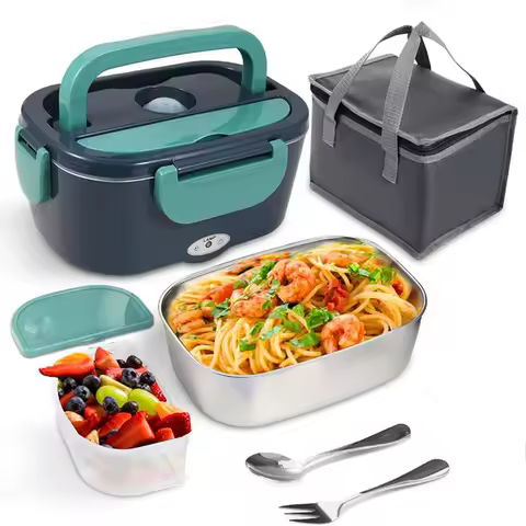 Dual Use 1.5l Electric Lunch Box 70w Speed Heating Home Car Electric Heating Lunch Box Leakproof Por