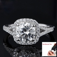 Luxury 3ct Real Moissanite Diamond Ring S925 Sterling Silver Wedding Engagement Women Ring