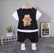 SET LABUBU ANAK VIRAL SETELAN BAJU ANAK LAKI LAKI TERBARU MOTIF LABUBU VIRAL 1-5TAHUN