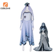Anime Movie Corpse Bride Cosplay Costume - White Wedding Style Dress for Women