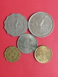 罕有僅此一套🌹1975香港女王頭❤️硬幣一套5款 貳元、大壹元、銀幣伍毫、貳毫及大一毫各一❤️2元 1元 5毫 2毫 1毫