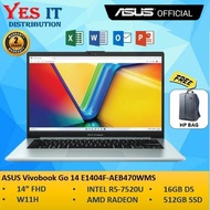 ASUS Vivobook Go 14 E1404F-AEB470WMS (AMD Ryzen™ 5 7520U, 16GB, 512GB, AMD Radeon Graphics) LAPTOP