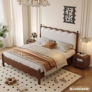 Retro Antique Chinese Wedding Luxury Double Bed Wooden Bed Black Bed Minimalist Light Small Apartmen