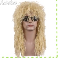 HSHELAA Halloween Party Cosplay Wig, Punk Fluffy 70s 80s Rockstar Wig, Curvy Long Mullet Wig
