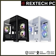 TECWARE VXM2 Dual Chamber ARGB MATX Gaming Case 3x ARGB Fans - [BLACK / WHITE]