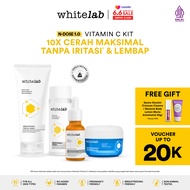 Whitelab 4pcs Brightening Paket Wajah - Facial Wash, Toner, Serum, with Cera-mug Moisturizing Gel Pa