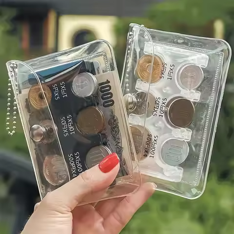 Japanese Coin Holder Wallet ,Coin Wallet,Mini Wallet,PVC Wallet,Portable Small Change Purse ,Transpa