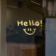 [In ] [In ] Hello Smile Simple Cute Text Stickers Clothing Cake Flower Shop Glass Door Stickers Mirror Wall Decoration