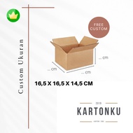 kardus / box / karton / packing / single wall / polos - 16,5x16,5x14,5