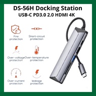 Docking Station LDNIO DS-56H 6 in 1 Multi-Function USB-C PD3.0 2.0 HDMI 4K HD Data Transmission 5Gbp