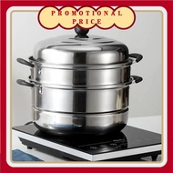yRFvHigh Quality 3 Layer Steamer Big Stainless Steel Siomai Steamer 3 Layers  Multi-function (3 Siz