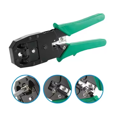 1Set RJ45 Crimper Crimping Tool Portable Ethernet Network Cable Crimper Cutting Tools Stripper Plier