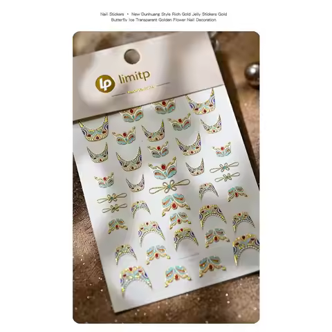 5D Luxurious 5D Nail Stickers Imitation Gemstone Baroque Design Nail Art Stickers French Flower Shin