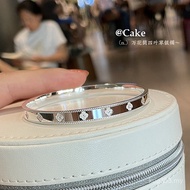 New Four-leaf Clover Pure Silver CNC Kaleidoscope Closed Female Silver Bracelet Cross-Border Silver 