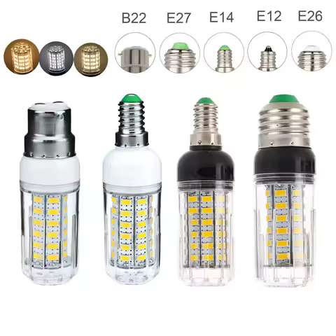 Dimmable 12v 20w Led Corn Light Bulbs B22 E27 Bedroom Bulb Color 72leds Lampada Chandelier Night Liv