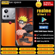 ◕◑realme GT NEO3 NEO 3 5G Smartphone 80/150W Charge Dimensity 8100 120HZ AMOLED Screen 4500mAh NFC  Mobile Phone