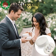 LAPARGAY Three Ring Box, Velvet Material Handmade Velvet Ring Box, Ring Holder Oval Shape Vintage St