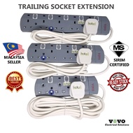 SIRIM Approved Trailing Socket Extension 2, 3, 4 OR 5 Gang - 2 meter OR 5 meter