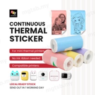 3PCS Thermal Label Sticker Paper Roll Continuous for Mini Printer 57mm 58mm Colour Transparent X5 Q5
