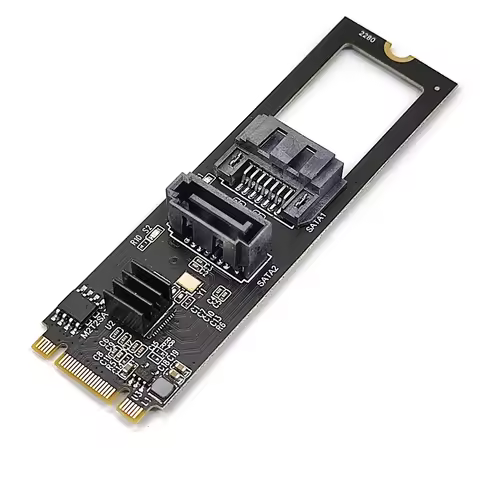 Riser Card NVME to Dual SATA Controller M.2 NVME TO SATA3.0 6G Hard Disk Drive Converter M.2 Key-M P